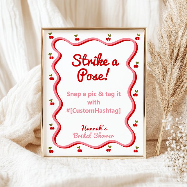 Foto Stand Retro Cherry Brautparty Tafelzeichen Poster (Von Creator hochgeladen)