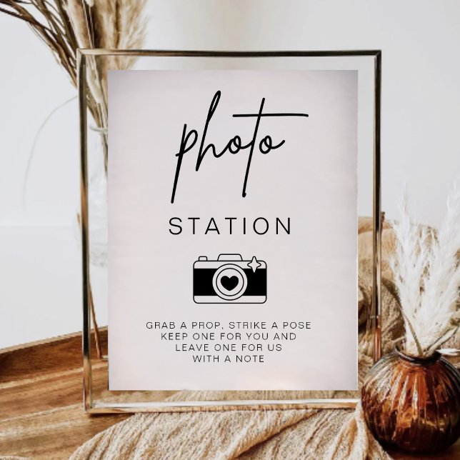 Foto Station Minimalistische Hochzeitsschrift Poster (Von Creator hochgeladen)
