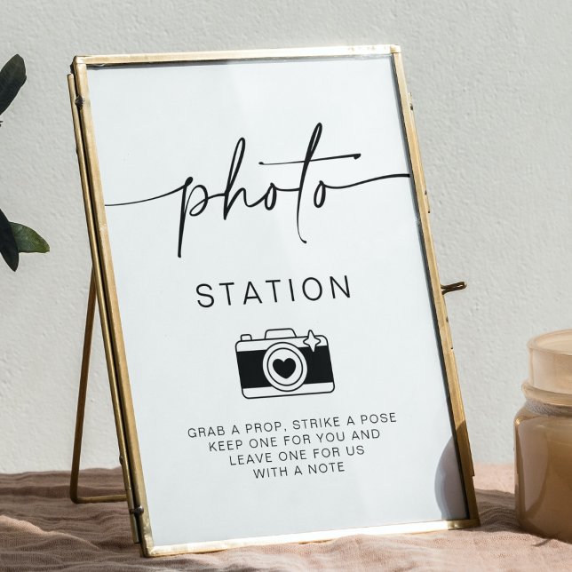 Foto Station Minimalistische Hochzeitsschrift Poster (Von Creator hochgeladen)
