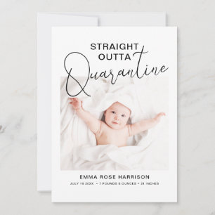 Foto Straight Outta Quarantine Birth Ankündigung