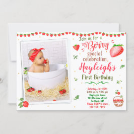 Foto Strawberry Geburtstagseinladung Berry Swery Einladung