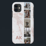 Foto Streifen rosa Marmor Personalisierte Initiale Case-Mate iPhone Hülle<br><div class="desc">Personalisieren Sie mit Ihren eigenen Fotos und Namen</div>