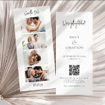 Foto Strip 4 Bilder QR-Code Hochzeit Save The Date<br><div class="desc">Foto Strip 4 Bilder QR Code Fotokabine Hochzeit. Verfügbar in digitaler Form und gedruckt. Ersetzen Sie die Beispielbilder durch eigene lustige Fotos und personalisieren Sie die Wörter nach Bedarf. Aktualisieren Sie die Beispiel-URL auf die Ihrer eigenen Hochzeitswebsite und Ihr QR-Code ersetzt automatisch das Beispiel QR-Code.</div>