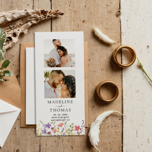 Foto Strip florale magnetische Hochzeit speichern  Magnetkarte