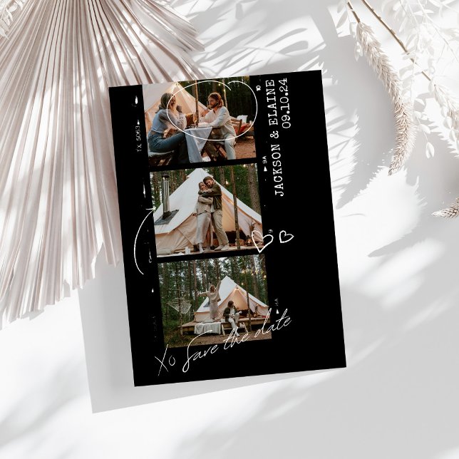 Foto Strip Trendy Modernes Foto Hochzeit Save The Date (Von Creator hochgeladen)