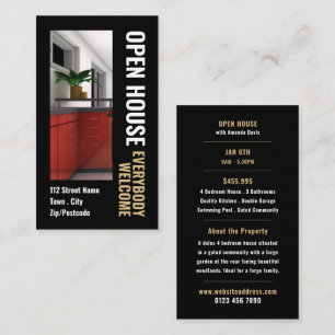Foto Style Realtor Open House Werbekarten Visitenkarte