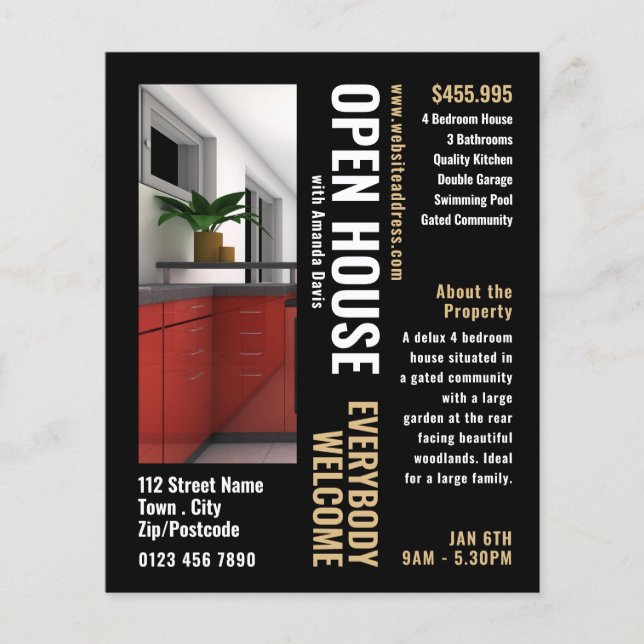 Foto Style Realtor Open House Werbung Flyer (Vorne)