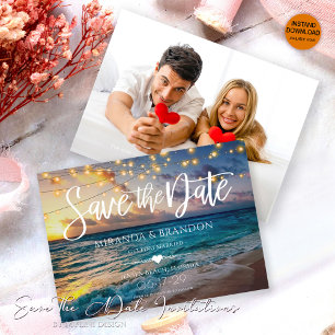Foto Summer Sunset Tropical Beach Hochzeit Save The Date