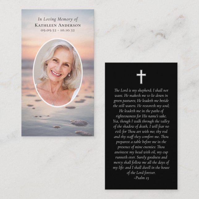 Foto Sunset Ocean Memorial Praetkarte Telefonnummerkarte (Vorne/Hinten)