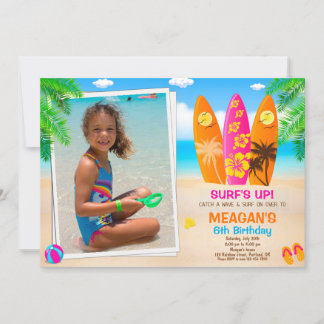 Foto Surfen Geburtstagseinladung Surft Party Einladung