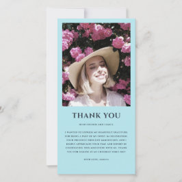 Foto Sweet 16 Pastel Blue Geburtstag Dankeskarte