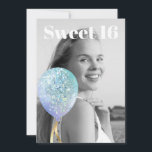 *~* FOTO Sweet 16 Rainbow Ballon AP29 Geburtstag Einladung<br><div class="desc">(Suche nach ähnlichen Designs auf verschiedenen Produkten in AP29) (Dieses Design kann leicht an JEDES Alter oder EVENT angepasst werden) Erfahren Sie, wenn Sie Hilfe benötigen. *~* Energie-Enhanced SWEET 16 Geburtstag Einladung. Ändern / Bearbeiten Sie den Text und das FOTO des süßen 16 Geburtstagskarls. Abstrakte Künstlerische Girly Chic SWEET 16...</div>