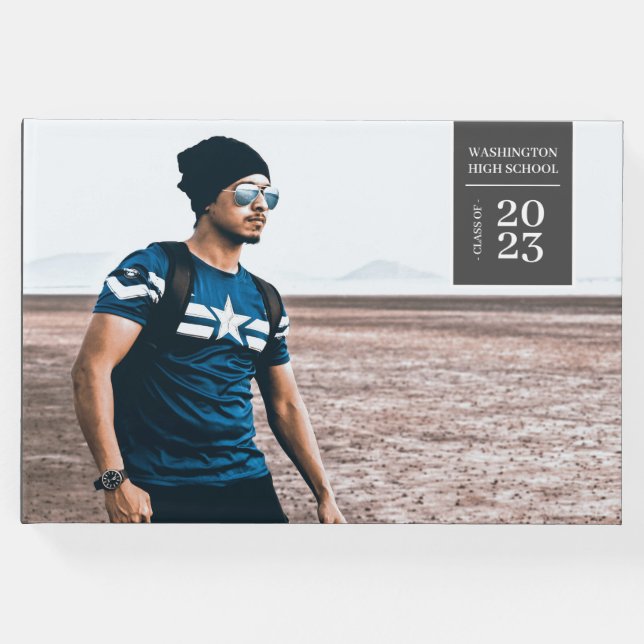 Foto Tab Abschluss Grau Gästebuch (Vorderseite)