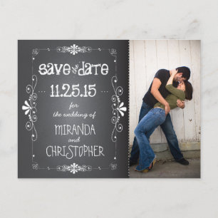 Foto-Tafel Save the Date, die Postkarte Wedding