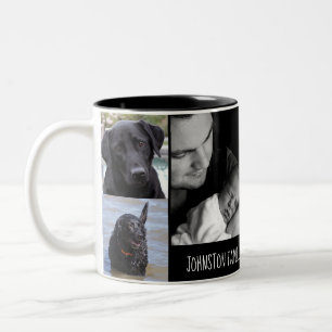 Foto-Tasse des Familienname-hergestellte Zweifarbige Tasse