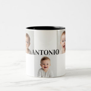 Foto-Tasse für Kleinkinder – Fügen Sie den Namen I Zweifarbige Tasse