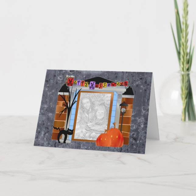 Foto Template Happy Halloween Karte (Vorderseite)
