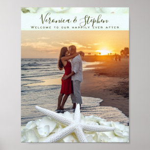 Foto Template Starfish Hochzeitplakat Poster