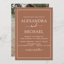 Foto Terra Cotta Boho Einfache Einladung