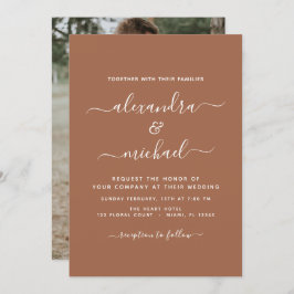 Foto Terra Cotta Boho Wedding Simple Einladung