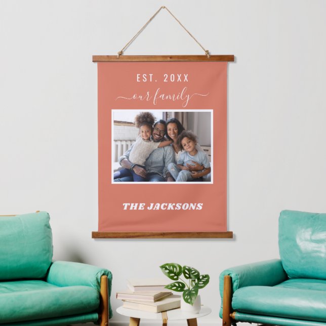 Foto Terracotta-Erdnamenskript Wandteppich Mit Holzrahmen (Wohnzimmer)