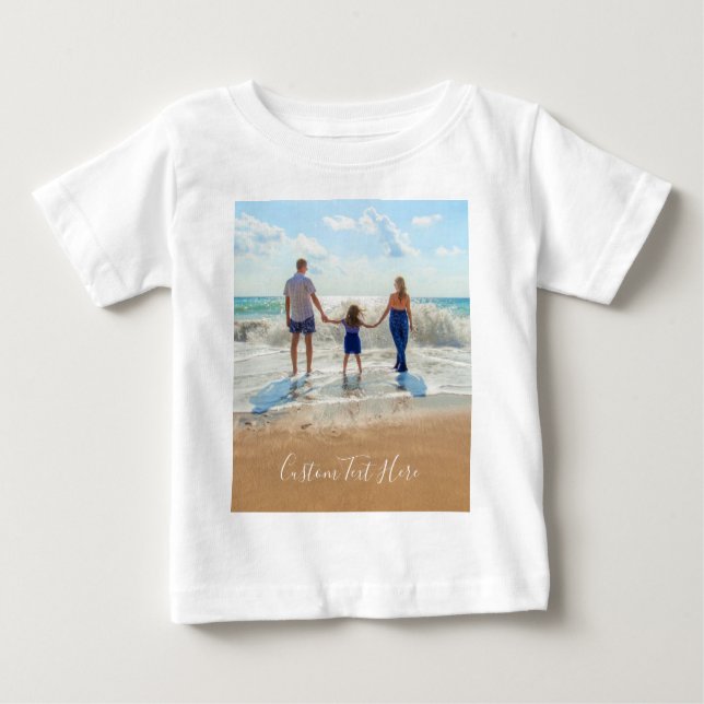 Foto Text Baby T - Shirt - Ihr eigenes Design (Vorderseite)