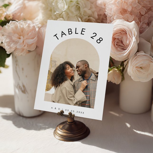 Foto Text Boho Minimal Minimalistische Hochzeit Tischnummer (Von Creator hochgeladen)