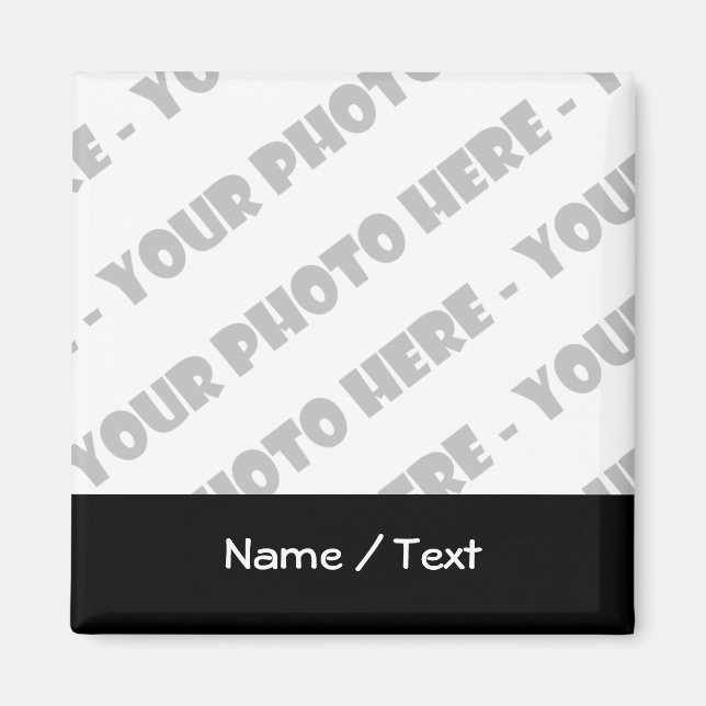 Foto & Text Square Magnet - Erstellen Sie Ihre eig (Vorne)