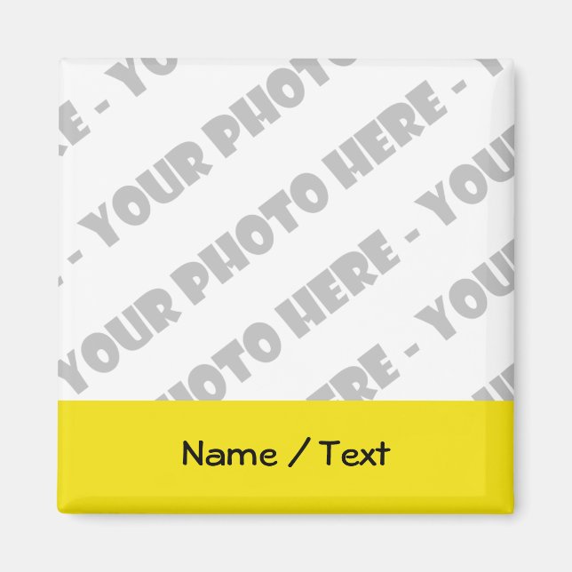 Foto & Text Square Magnet - Erstellen Sie Ihre eig (Vorne)