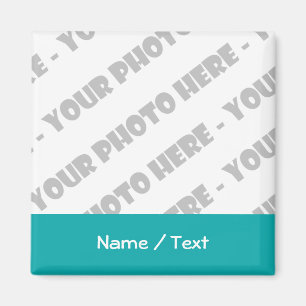 Foto & Text Square Magnet - Erstellen Sie Ihre eig
