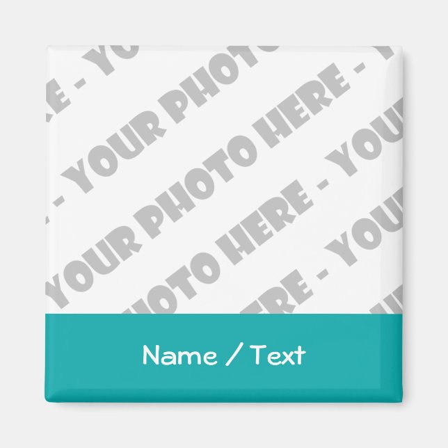 Foto & Text Square Magnet - Erstellen Sie Ihre eig (Vorne)