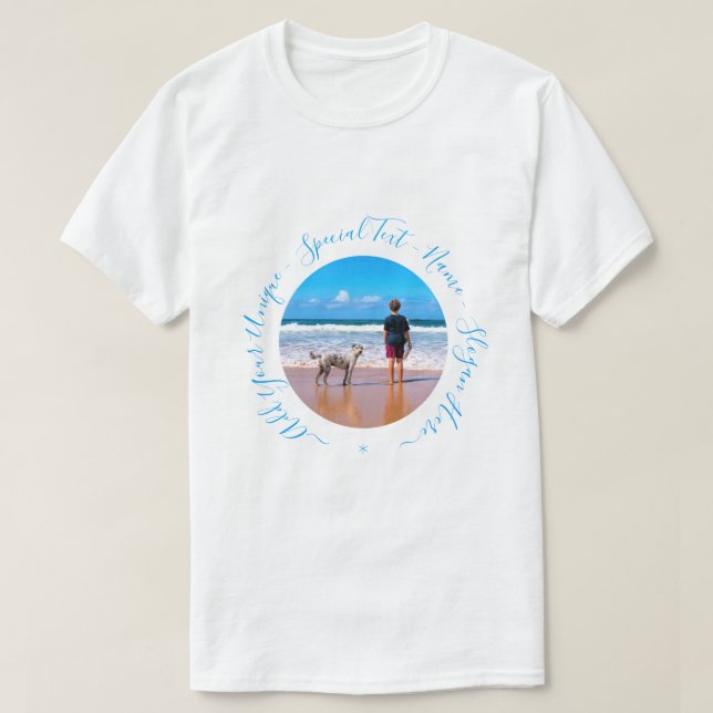 Foto Text T - Shirt mit benutzerdefiniertem Text (Design vorne)