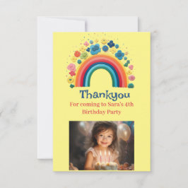 Foto Thankyou Card Niedlich Rainbow Design Dankeskarte