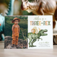 Foto Three-Rex Dinosaur Geburtstagseinladung