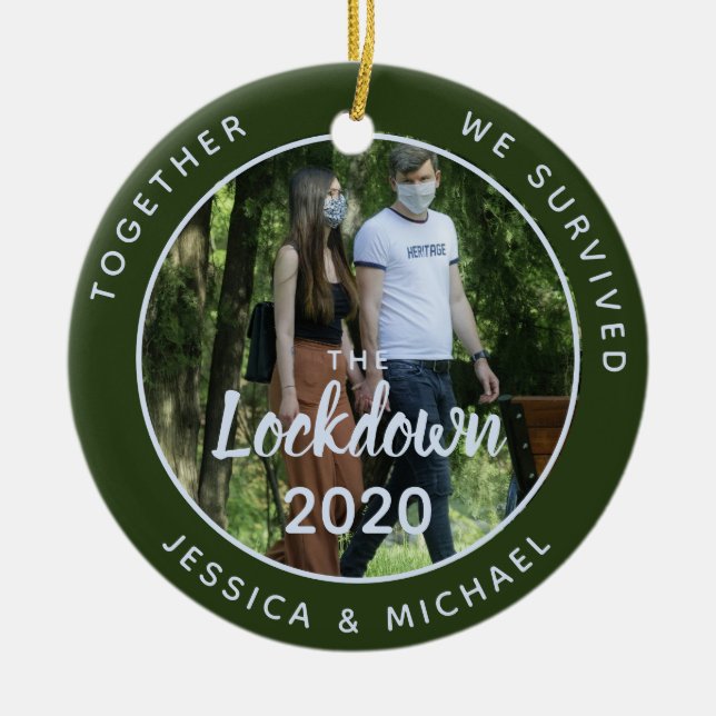 Foto Together Survived Lockdown 2020 Quarantine Keramik Ornament (Vorne)