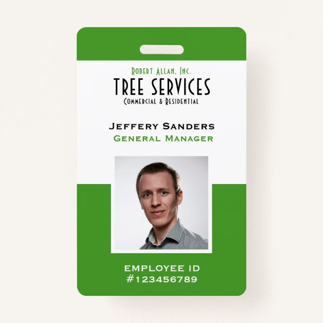 Foto Tree Service Employee Abzeichen Ausweis (Vorderseite)