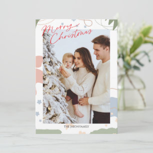 Foto Trendy Minimalistisch boho Schnee Weihnachtsb Feiertagskarte