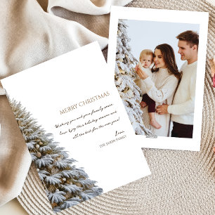 Foto Trendy Minimalistisch Snow Weihnachtsbaum Feiertagskarte
