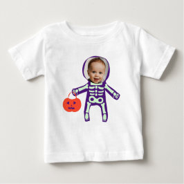 Foto Trick oder behandeln Skelett Halloween Baby T-shirt