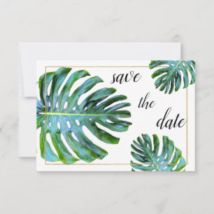 Foto Tropical Leaf Greenerity Gold Save the Date