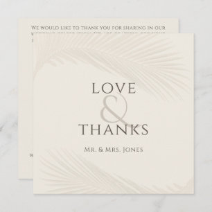 Foto Tropical Leaf Hochzeitwohnung Vielen Dank Kar Dankeskarte