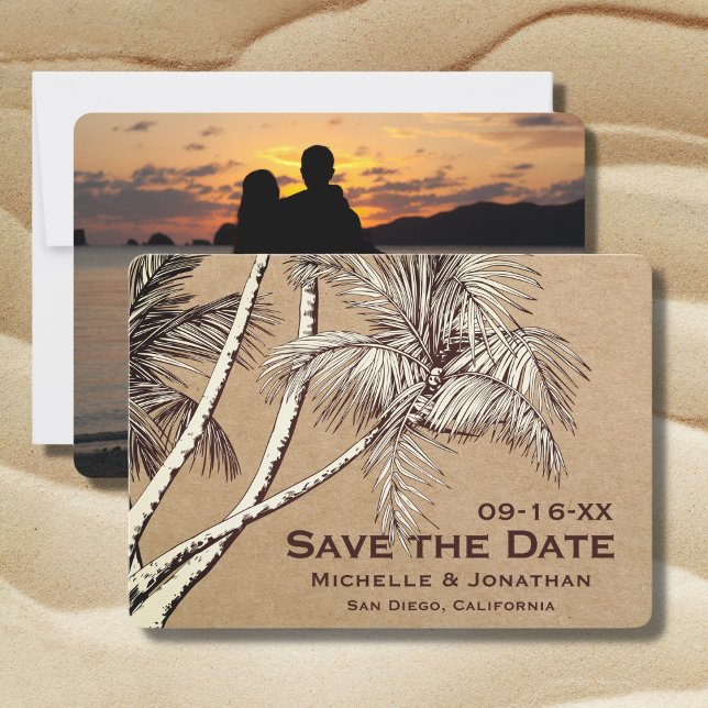 FOTO Tropical Palm Tree Beach Hochzeit Save The Date (Von Creator hochgeladen)