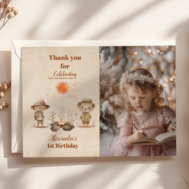 Foto Tropical Safari Wilde Jungle Tiere Dankeskarte (Von Creator hochgeladen)