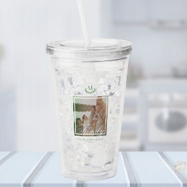 Foto-Tumbler Monogram-Kranz Acryltrinkbecher