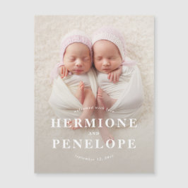 Foto twin modern geometrisch + typografisch magnetkarte