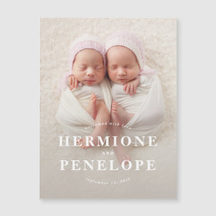 Foto twin modern geometrisch + typografisch magnetkarte