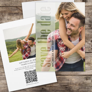 Foto Typografie QR-Code Save the Date modern