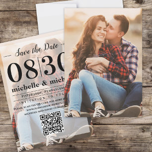 Foto Typografie Save the Date QR-Code Modern