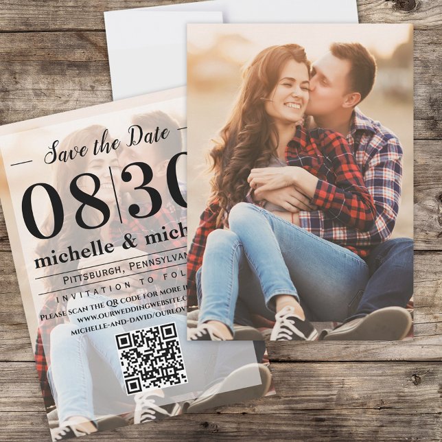 Foto Typografie Save the Date QR-Code Modern (Von Creator hochgeladen)