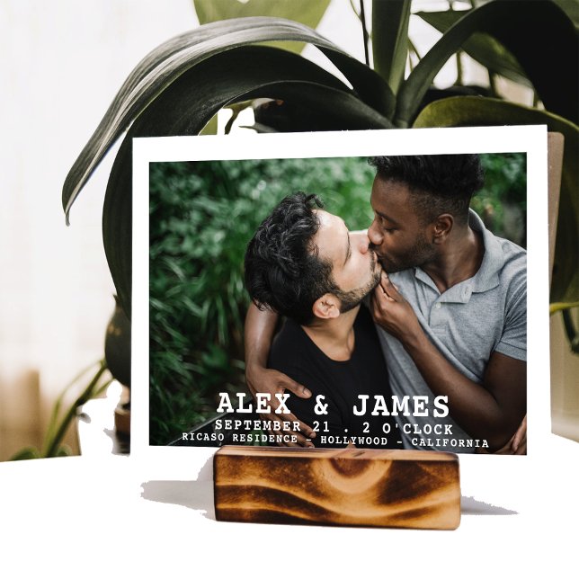 Foto Typografie Simple Gay Save the Date Hochzeit (Von Creator hochgeladen)